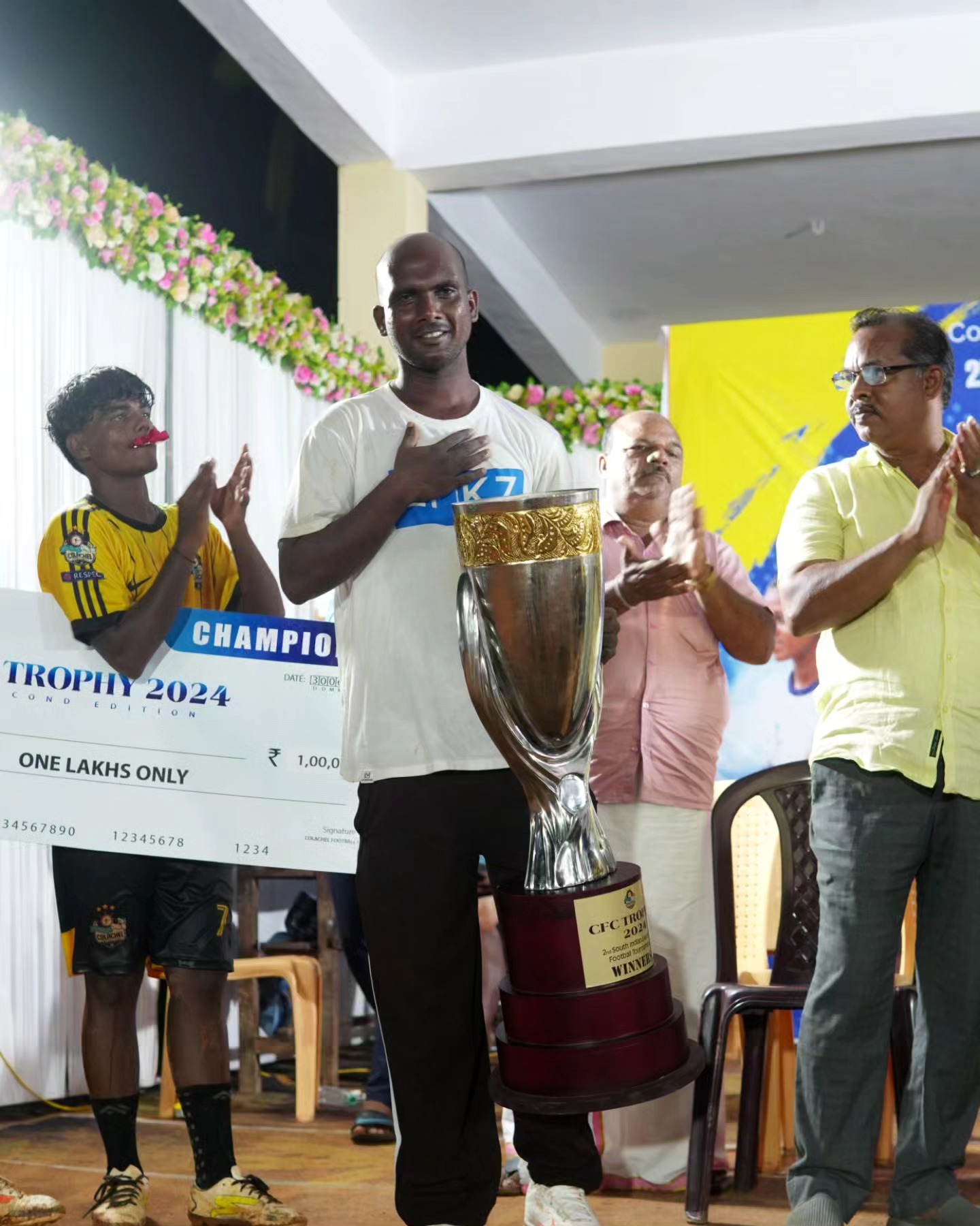 Colachel FC first men's championship trophy moment in 2024