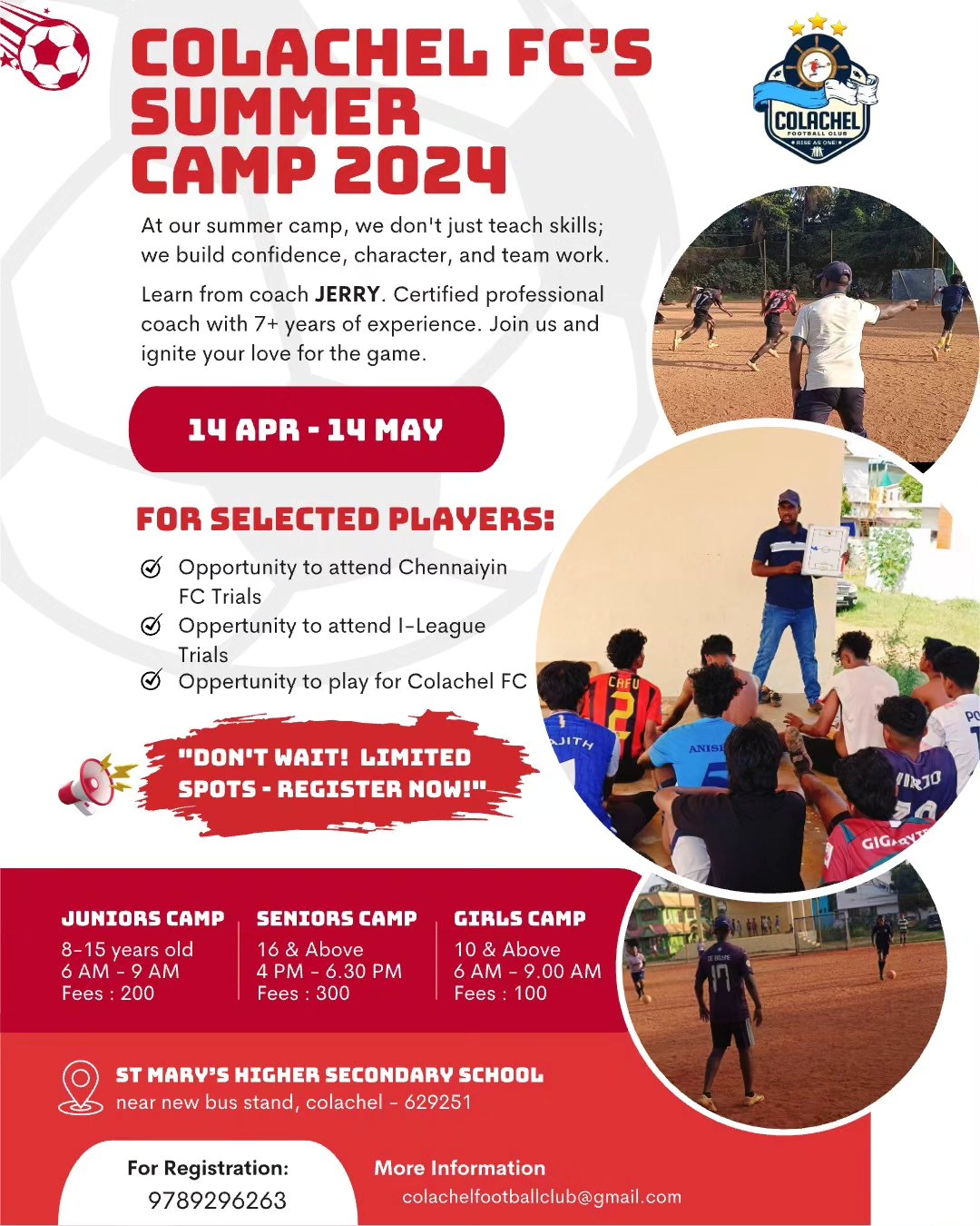 Colachel FC summer camp