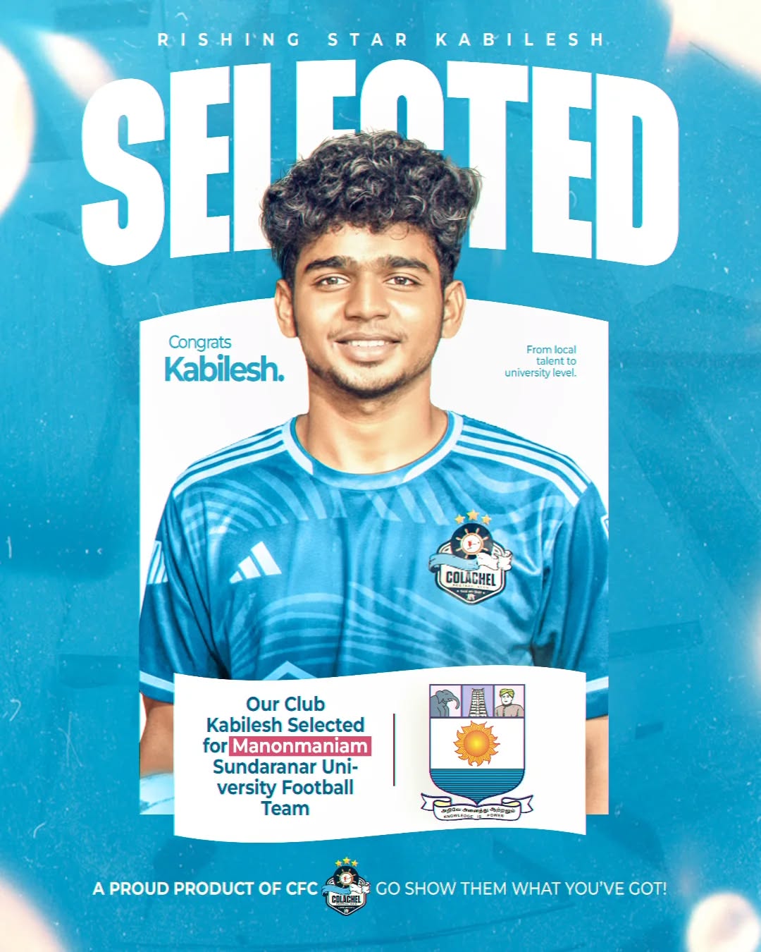 Kabilesh university football selection