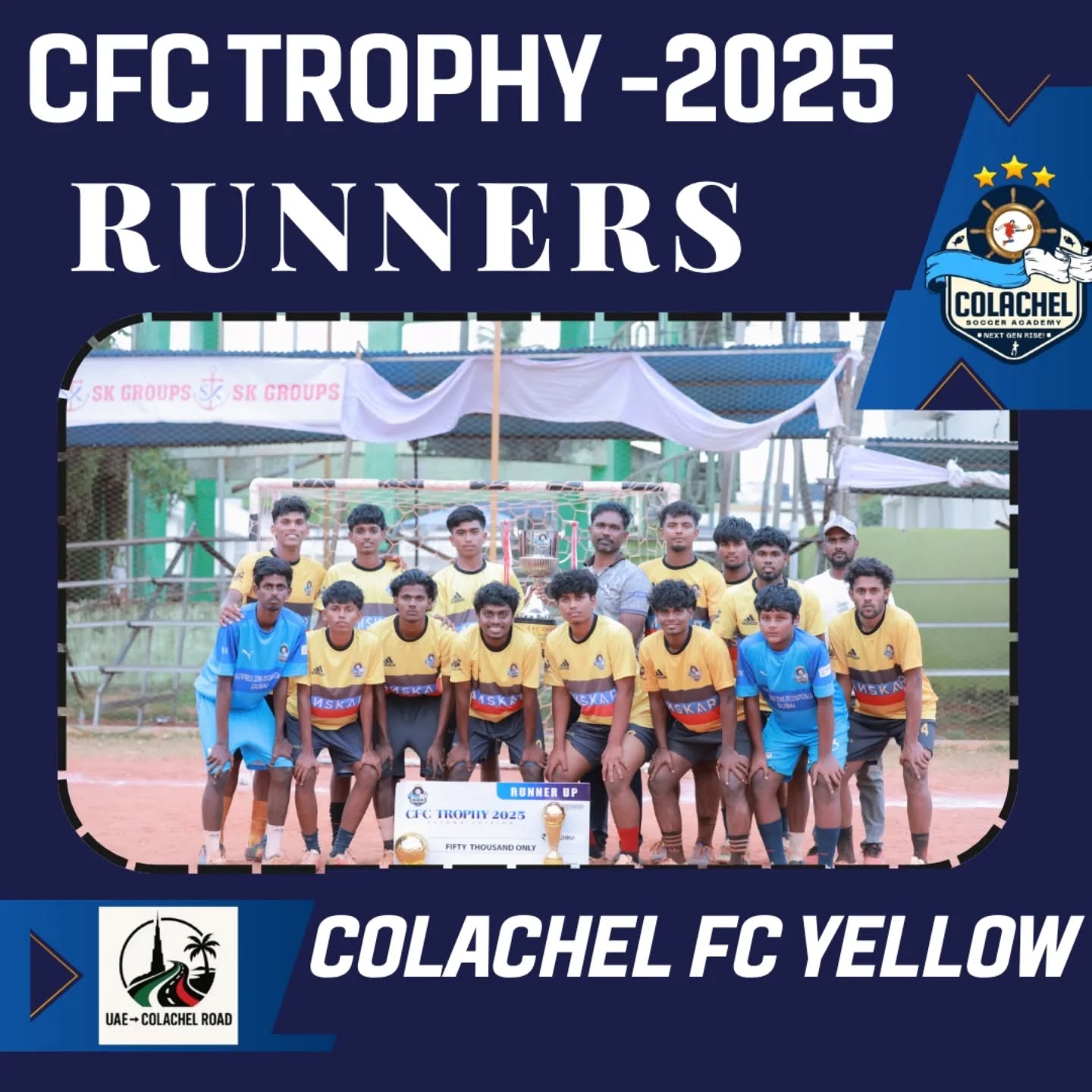 Colachel FC Yellow men's runners up CFC Trophy 2025