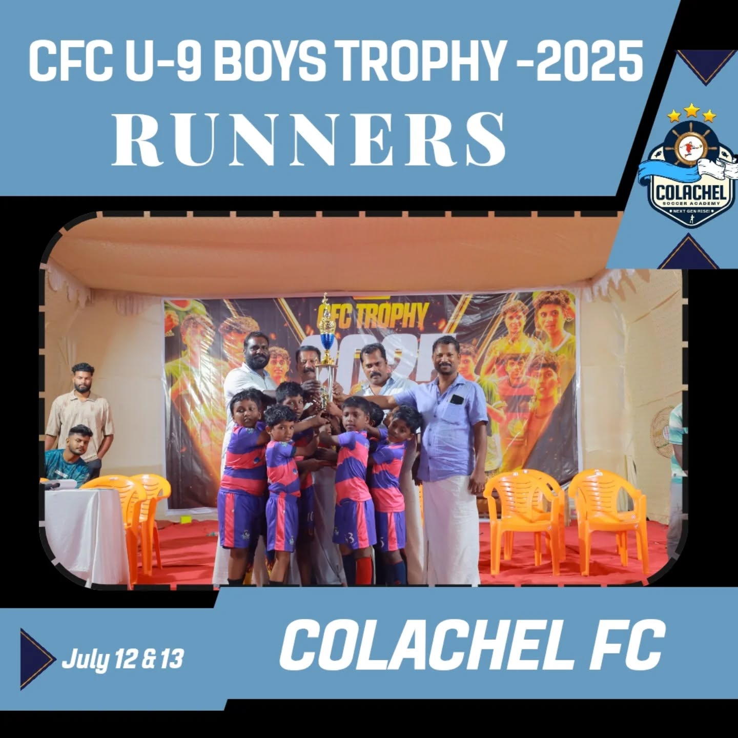 Colachel FC U-9 boys runners 2025