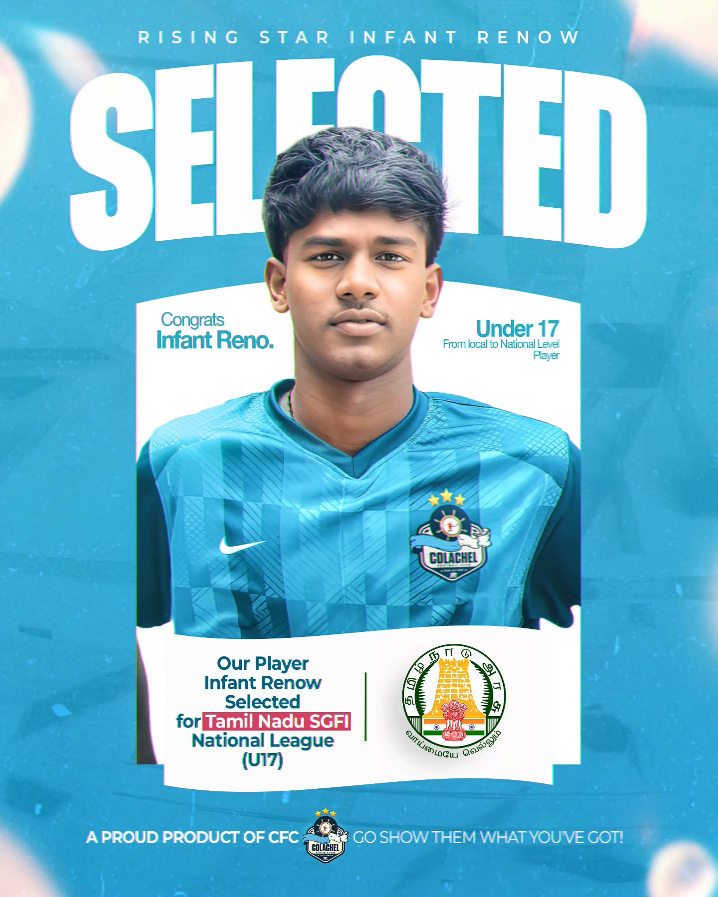 Infant Reno representing Tamil Nadu